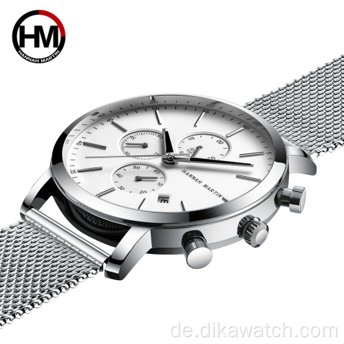 Top-Marke Mode Herrenuhren Multifunktions kleines Zifferblatt Uhr Edelstahl Mesh Business Wasserdichte Armbanduhren